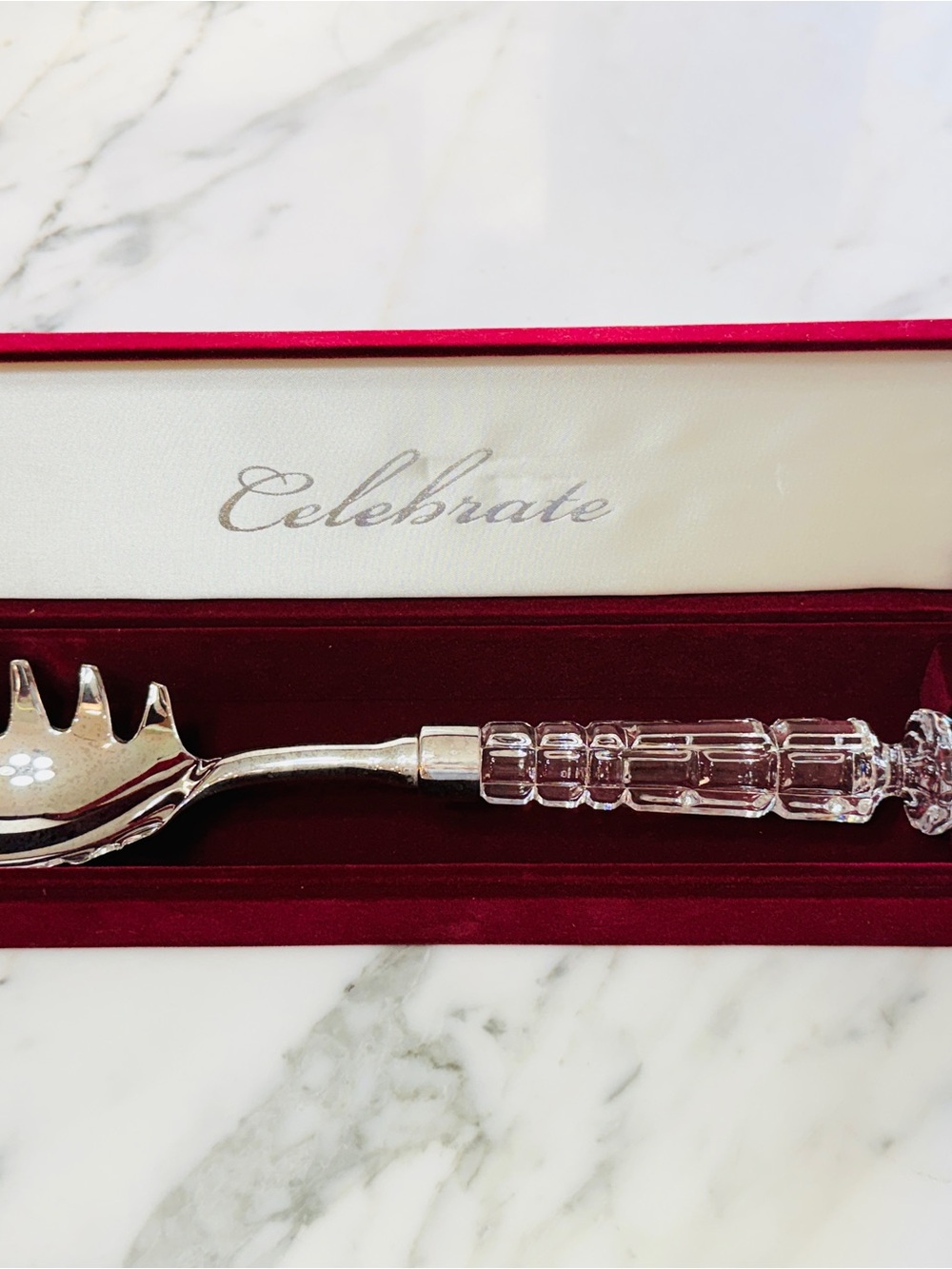 😎3/$20‼️Vintage NIB Crystal Handle Spaghetti Server – Silver Plated - Picture 5 of 17